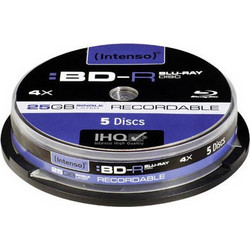 Intenso 5001111 Εγγράψιμα BD-R 4x 25GB Cake Box 5τμχ