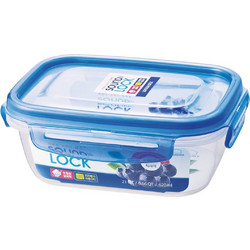Lock & Lock Δοχείο Φαγητού Γυάλινο Κατάλληλο για Φούρνο Μικροκυμάτων 620ml Λευκό Μπλε