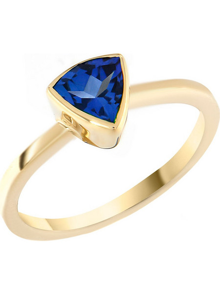 MetronGold Γυναικείο Δαχτυλίδι Ροζέτα από Xρυσό 14K με Ζαφείρι GO58909