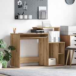 vidaXL Γραφείο Ξύλινο με Βιβλιοθήκη 120.5x44x88.5cm 869481
