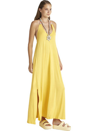 BLU4U Maxi Καλοκαιρινό Καθημερινό Φόρεμα Κίτρινο 25384348-8