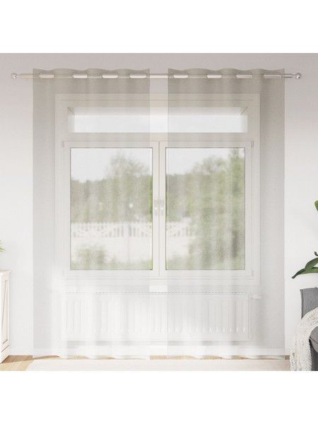 vidaXL Σετ Κουρτίνες Παραθύρου με Τρουκς 140x225 2τμχ 4107989 Κρεμ