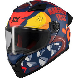 Axxis Fenix Angry Face C5 Blue Red Matt Κράνος Μηχανής Full Face 1550gr