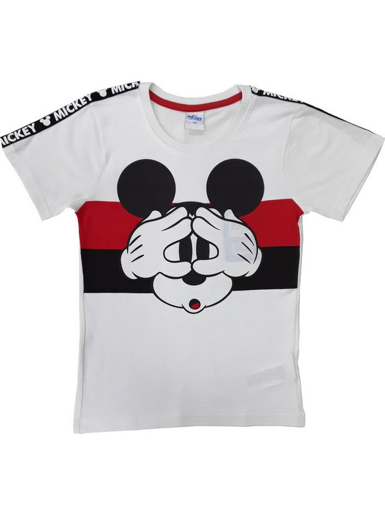 Beboulino Mickey Παιδικό T-Shirt Κοντομάνικο Λευκό Κόκκινο Μαύρο 80102060003