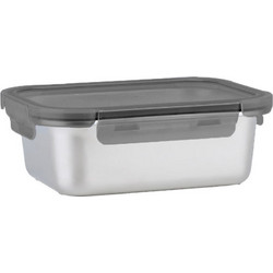 Estia 01-33729 Δοχείο Φαγητού Inox Κατάλληλο για Φούρνο Μικροκυμάτων 1.2lt Ασημί Γκρι