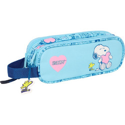 Safta Snoopy Love Κασετίνα Βαρελάκι με 2 Θήκες Γαλάζια 812539513