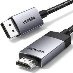 Ugreen Καλώδιο DisplayPort 1.2 to HDMI Male Braided 1m Black 15773