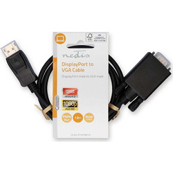 Nedis Καλώδιο DisplayPort 1.1 to VGA Male 1m Black CCGL37301BK10