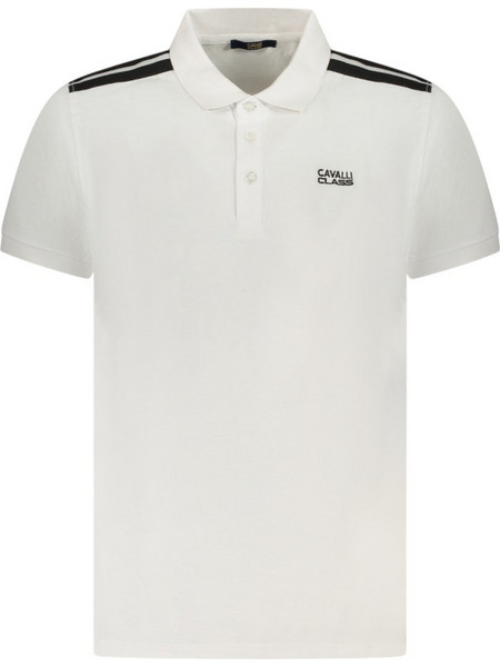 Cavalli Class Ανδρική Μπλούζα Polo Κοντομάνικη Λευκή TXT64D-JD060-00533