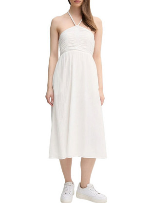 Pepe Jeans Dorotha Midi Καλοκαιρινό Βραδινό Φόρεμα Λευκό PL953689-808