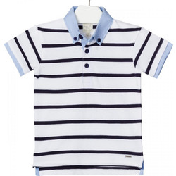Losan Παιδικό Polo Κοντομάνικο Λευκό Navy Μπλε Γαλάζιο 017-1790AL-001