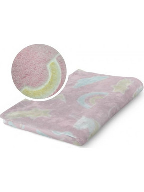 Borea Παιδική Κουβέρτα Fleece Μονόκεροι 150x220 Ροζ