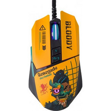 Bloody W63 Max Renegade Ενσύρματο Gaming Ποντίκι RGB 12000 DPI Yellow
