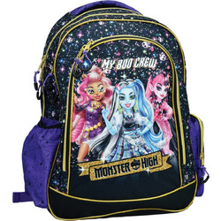 Gim Monster High Boo Σχολική Τσάντα Πλάτης Δημοτικού Μαύρη Μωβ 350-01031