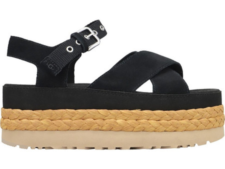 UGG Aubrey Καλοκαιρινές Γυναικείες Πλατφόρμες Χαμηλές Μαύρες 1152711-BLK