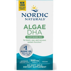 Nordic Naturals Algae Oil DHA 500mg 60 Μαλακές Κάψουλες