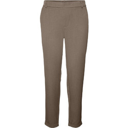 Vero Moda Ψηλόμεσο Υφασμάτινο Γυναικείο Παντελόνι Loose Εφαρμογή Καφέ 10225280