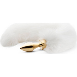EasyToys Fox Tail No 13 Πρωκτική Σφήνα Tail Plug Λευκή Χρυσή