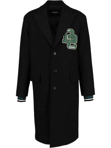 Dsquared2 Ανδρικό Παλτό Μακρύ Υφασμάτινο Μαύρο S71AA0440S78134-900