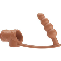Pretty Love Penis Sleeve with Anal Plug Πρωκτική Σφήνα Δέρματος D-242903