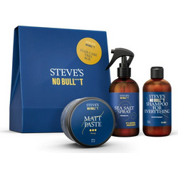 Steve's No Bull***t Ανδρικό Σετ Περιποίησης Μαλλιών Paste 100gr + Spray 250ml + Σαμπουάν 250ml