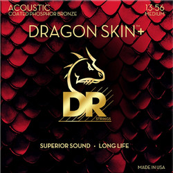 DR Strings Dragon Skin+ Σετ 6 Χορδές Ακουστικής Κιθάρας Phosphor Bronze 13-56" Medium Tension