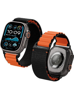 Spigen WBF1 Λουράκι Υφασμάτινο Black / Orange (Apple Watch 44 / 45 / 46 / 49mm)