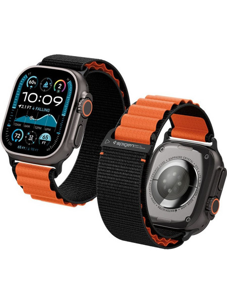 Spigen WBF1 Λουράκι Υφασμάτινο Black / Orange (Apple Watch 44 / 45 / 46 / 49mm)