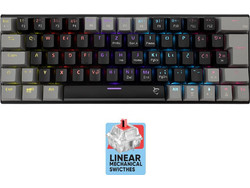 White Shark Wakizashi 2 Μηχανικό Gaming Πληκτρολόγιο 60% με Custom Red Διακόπτες RGB Black Grey