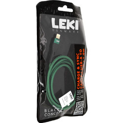 Leki Black Concept Braided USB-A to Lightning Cable 1m Green 5715582022818