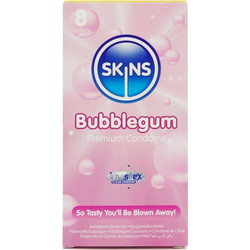 Skins Bubblegum Προφυλακτικά με Γεύσεις & Λιπαντικό 8τμχ