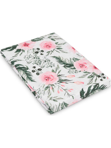 Sensillo Roses Πάνα Αγκαλιάς από Μουσελίνα Λευκή Ροζ 120x120cm 09921