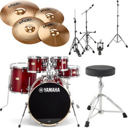 Yamaha Stage Custom Studio Cranberry Red Bundle