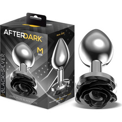 LateToBed Afterdark Rose Medium Πρωκτική Σφήνα Ασημί Μαύρη AD-561