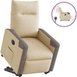 vidaXL Πολυθρόνα Relax με Υποπόδιο Ανακλινόμενη Μπεζ 3324103