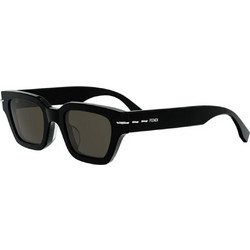 Fendi FE40191I 01E Ανδρικά Γυαλιά Ηλίου Τετράγωνα Κοκάλινα Μαύρα με Καφέ Φακό