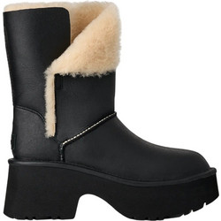 UGG Γυναικεία Μποτάκια Μαύρα με Χοντρό Ψηλό Τακούνι και Γούνα 1172590-BLK