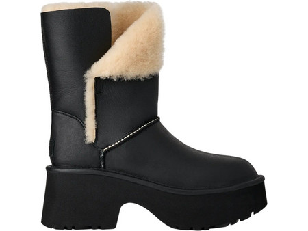 UGG Γυναικεία Μποτάκια Μαύρα με Χοντρό Ψηλό Τακούνι και Γούνα 1172590-BLK