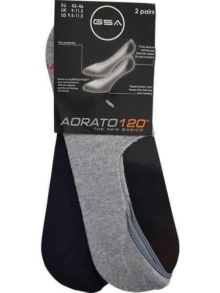 GSA Ανδρικές Κάλτσες Σοσόνια Μαύρες Γκρι 2Pack 8116072-03