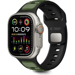 Tech-Protect IconBand Line Λουράκι Σιλικόνης Black / Green (Apple Watch 42 / 44 / 45 / 49mm)