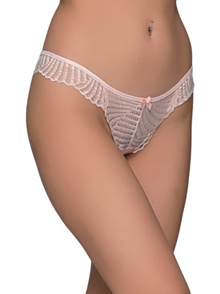 Milena By Paris Γυναικείο Sexy Brazil με Δαντέλα Ροζ 8470