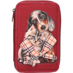 Top Model Fur Ever Friends Κασετίνα με 2 Θήκες Κόκκινη 413674