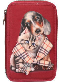 Top Model Fur Ever Friends Κασετίνα με 2 Θήκες Κόκκινη 413674