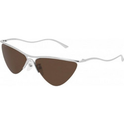 Balenciaga BB0093S 002 Γυναικεία Γυαλιά Ηλίου Πολυγωνικά Μεταλλικά Ασημί με Καφέ Φακό