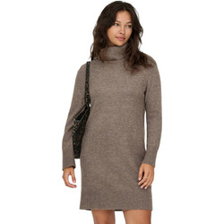 Only Houston Mini Καθημερινό Φόρεμα Πλεκτό Καφέ 15353195