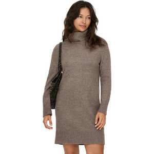 Only Houston Mini Καθημερινό Φόρεμα Πλεκτό Καφέ 15353195