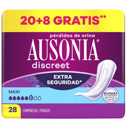 Ausonia Discreet Maxi Σερβιέτες Ακράτειας 6 Σταγόνες 28τμχ