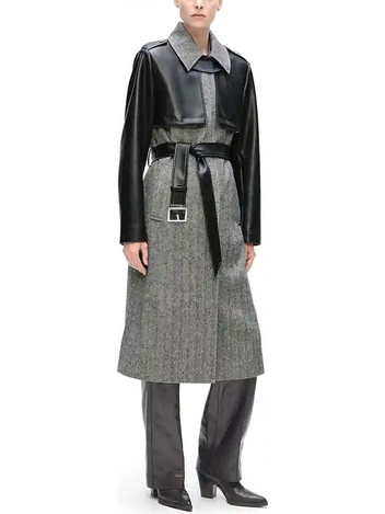 Karl Lagerfeld Γυναικείο Παλτό Μάλλινο Μακρύ Γκρι A4W15036-262