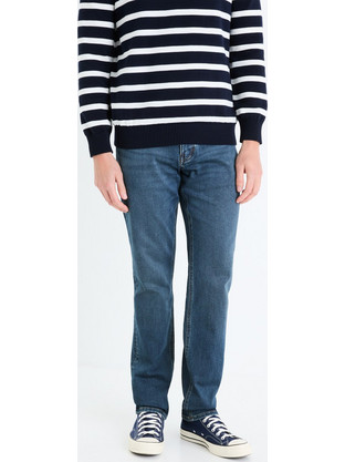 Celio Ανδρικό Τζιν Παντελόνι Ελαστικό Κανονική Εφαρμογή Navy Μπλε C-STLMAILLE
