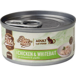 FISI Pure Meat Adult with Chicken & Whitebail in Broth 80gr